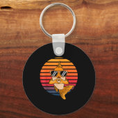 Heart Hands Funny Retro Goldfish Lover Sungles Mak Sleutelhanger (Voorkant)