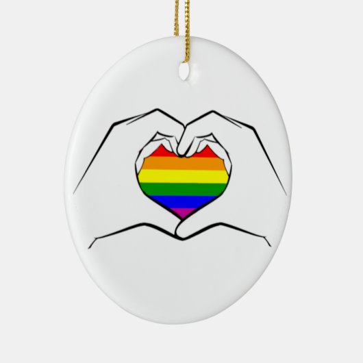 Heart Hands Love LBGTQ+ PRIDE Ornament (Rechts)