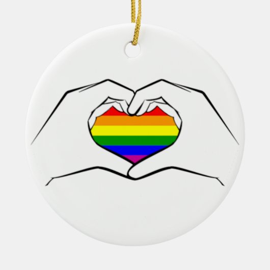 Heart Hands Love LBGTQ+ PRIDE Ornament (Voorkant)