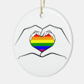 Heart Hands Love LBGTQ+ PRIDE Ornament (Links)