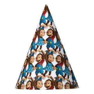 Heart Hands Monkeys - Sweet Mimo & Zina Feesthoedjes