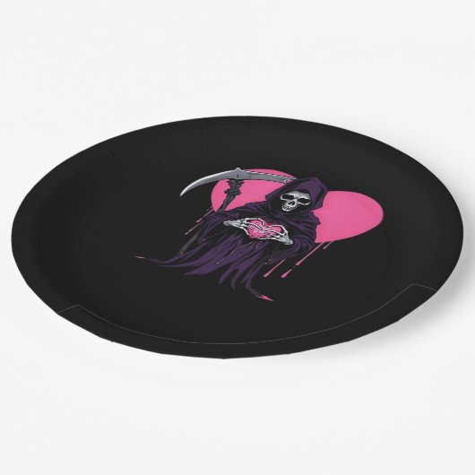 Heart Hands Reaper Classic Meme Papieren Bordje (Gekanteld)