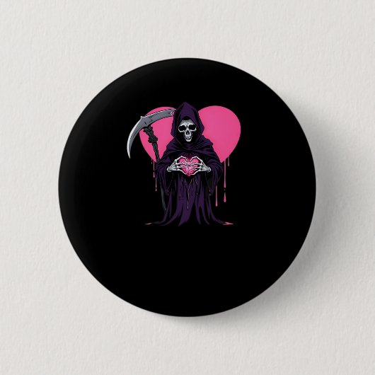 Heart Hands Reaper Classic Meme Ronde Button 5,7 Cm (Voorkant)