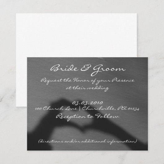 Heart Hands Wedding Invitations Kaart (Voorkant / Achterkant)