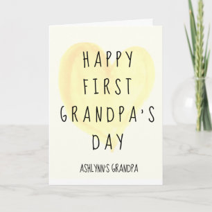Heart Happy First Grandpa's Day Card Kaart