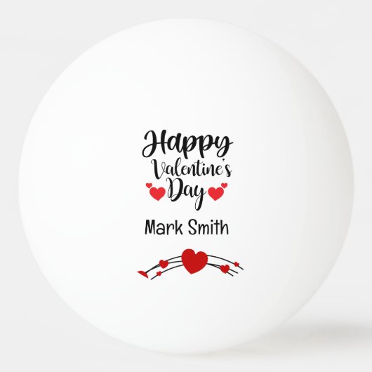 Heart Happy valentijn; s Day voor de speler liefhe Pingpongbal (Voorkant)