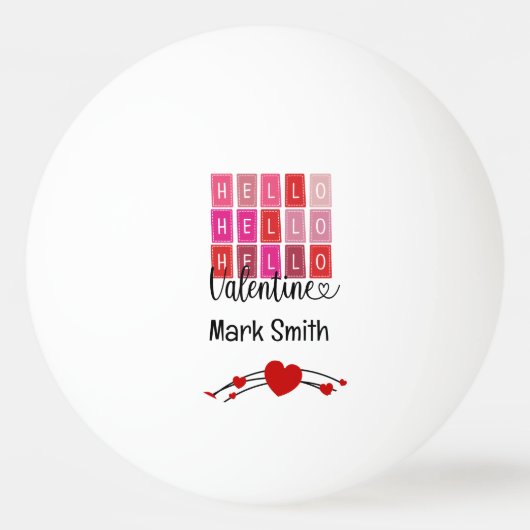 Heart Happy valentijn; s Day voor de speler liefhe Pingpongbal (Voorkant)
