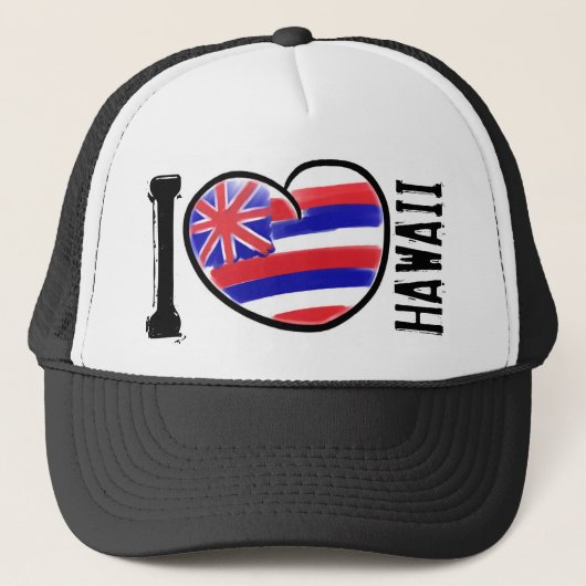 Heart Hawaii State Flag Artistiek pet (Voorkant)