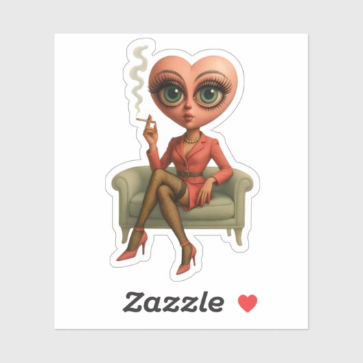 Heart Head Diva, FunnyTee, Sticker (Vel)