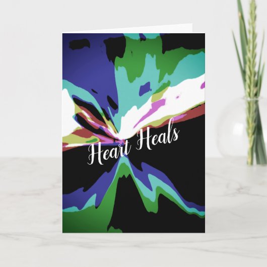 "Heart Heals" in Burgundy Dark Green Navy Gold Art Kaart (Voorkant)