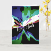 "Heart Heals" in Burgundy Dark Green Navy Gold Art Kaart (Gele Bloem)