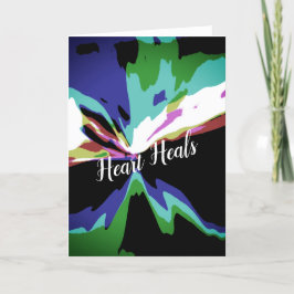 "Heart Heals" in Burgundy Dark Green Navy Gold Art Kaart
