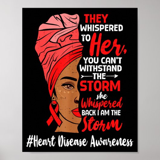 Heart Health Black Women Melanin Heart Disease Awa Poster (Voorkant)