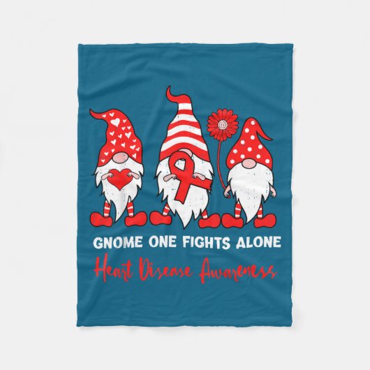 Heart Health Gnome Heart Disease Awareness Chd Red Fleece Deken (Voorkant)