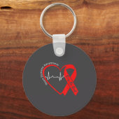 Heart Health Heart Disease Awareness Chd Heartbeat Sleutelhanger (Voorkant)