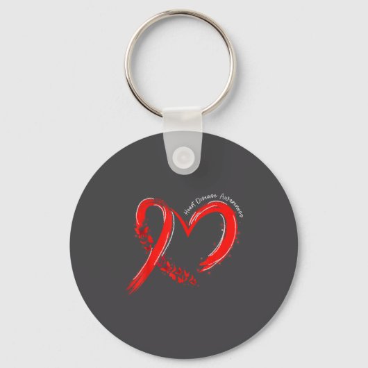 Heart Health Heart Disease Awareness Chd Mens Wome Sleutelhanger (Voorkant)