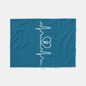 Heart Health Heart Disease Awareness Heartbeat Chd Fleece Deken (Voorkant (Horizontaal))