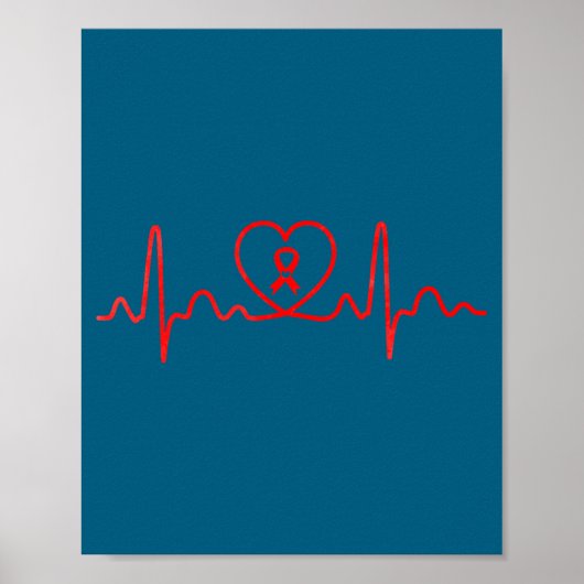 Heart Health Heart Disease Awareness Heartbeat Chd Poster (Voorkant)