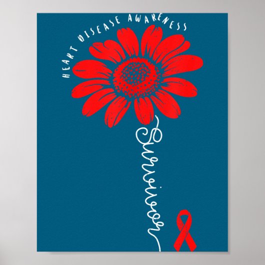 Heart Health Survivor Heart Disease Awareness Chd  Poster (Voorkant)
