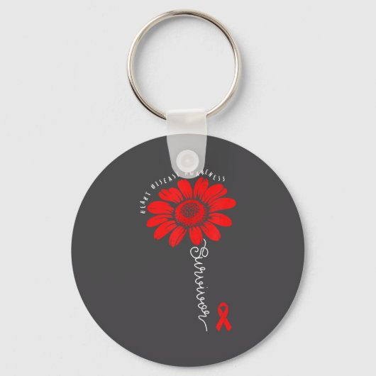 Heart Health Survivor Heart Disease Awareness Chd  Sleutelhanger (Voorkant)