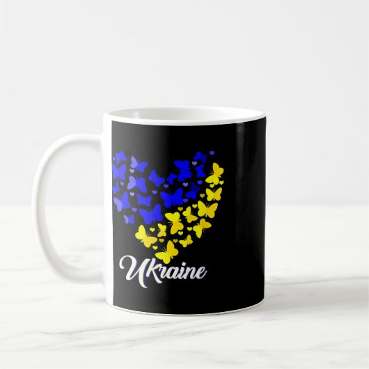 Heart Heart Ukraine Shirt Butterfly I Stand With U Koffiemok (Links)