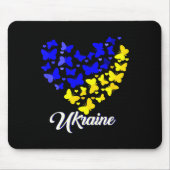 Heart Heart Ukraine Shirt Butterfly I Stand With U Muismat (Voorkant)