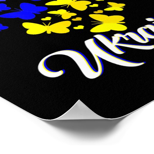 Heart Heart Ukraine Shirt Butterfly I Stand With U Poster (Hoek)