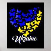 Heart Heart Ukraine Shirt Butterfly I Stand With U Poster (Voorkant)