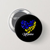 Heart Heart Ukraine Shirt Butterfly I Stand With U Ronde Button 5,7 Cm (Voorkant /achterkant)