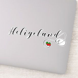 Heart Heligoland Flag, Duitsland, Helgoland Sticker