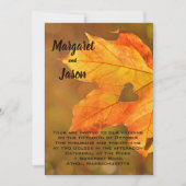 Heart Herfst Foliage Autumn Wedding Invitations Kaart (Voorkant)