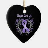 Heart Hodgkin's lymfoom nooit opgeven Keramisch Ornament (Rechts)
