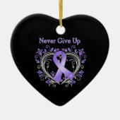 Heart Hodgkin's lymfoom nooit opgeven Keramisch Ornament (Voorkant)