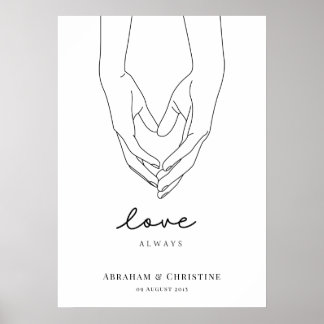 Heart Holding Couple Hands Poster
