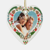 Heart Holiday met foto-sjabloon Keramisch Ornament (Rechts)