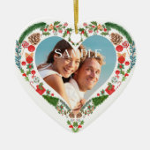 Heart Holiday met foto-sjabloon Keramisch Ornament (Voorkant)