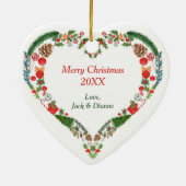 Heart Holiday met foto-sjabloon Keramisch Ornament (Achterkant)