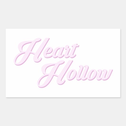 HEART HOLLOW Plain Logo (Verpakking van Stickers) Rechthoekige Sticker (Voorkant)