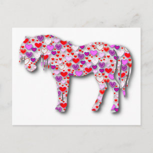 Heart Horse Pink - Postcard Briefkaart