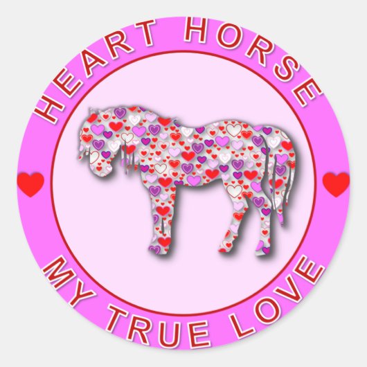 HEART HORSE RONDE STICKER (Voorkant)