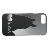 Heart Horses I (zilveren hart) iPhone 7 Hoesje (Achterkant (Horizontaal))