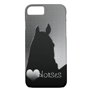 Heart Horses I (zilveren hart) iPhone 7 Hoesje