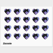 Heart Horses II (paarse/blauw) Hart Sticker (Vel)