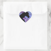Heart Horses II (paarse/blauw) Hart Sticker (Tas)