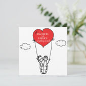 Heart Hot Air Ballon Doodle Weddenschap Kaart (Staand voorkant)