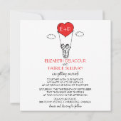 Heart Hot Air Ballon Doodle Weddenschap Kaart (Achterkant)