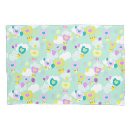 Heart Hot Air-ballonnen Blauwgroen Kussensloop