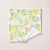 Heart Hot Air-ballonnen Groen Bad Handdoek (Wasdoekje)