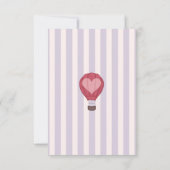 Heart Hot Air Balloon Pastel Purple Baby Shower  Bedankkaart (Achterkant)