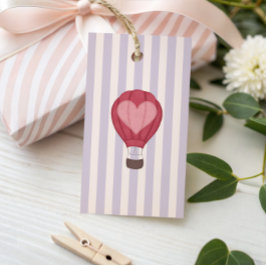 Heart Hot Air Balloon Pastel Purple Baby Shower  Cadeaulabel
